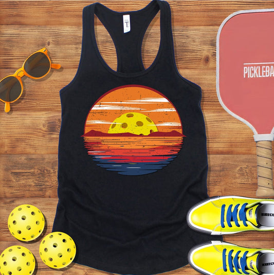 Pickleball Beautiful Sunset Racerback Tank Top