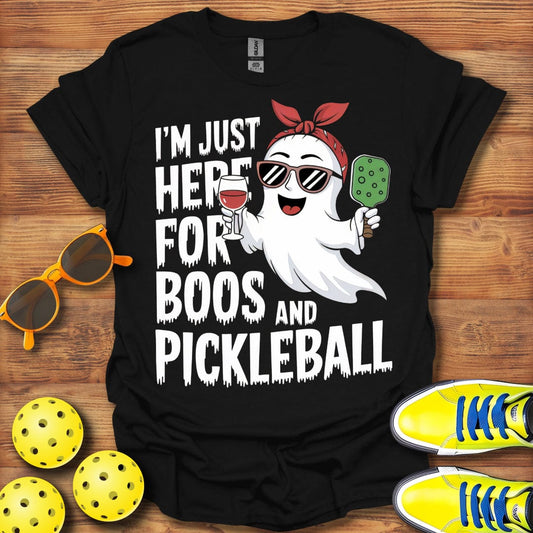 Pickleball Halloween  Boos Here Moon T-Shirt