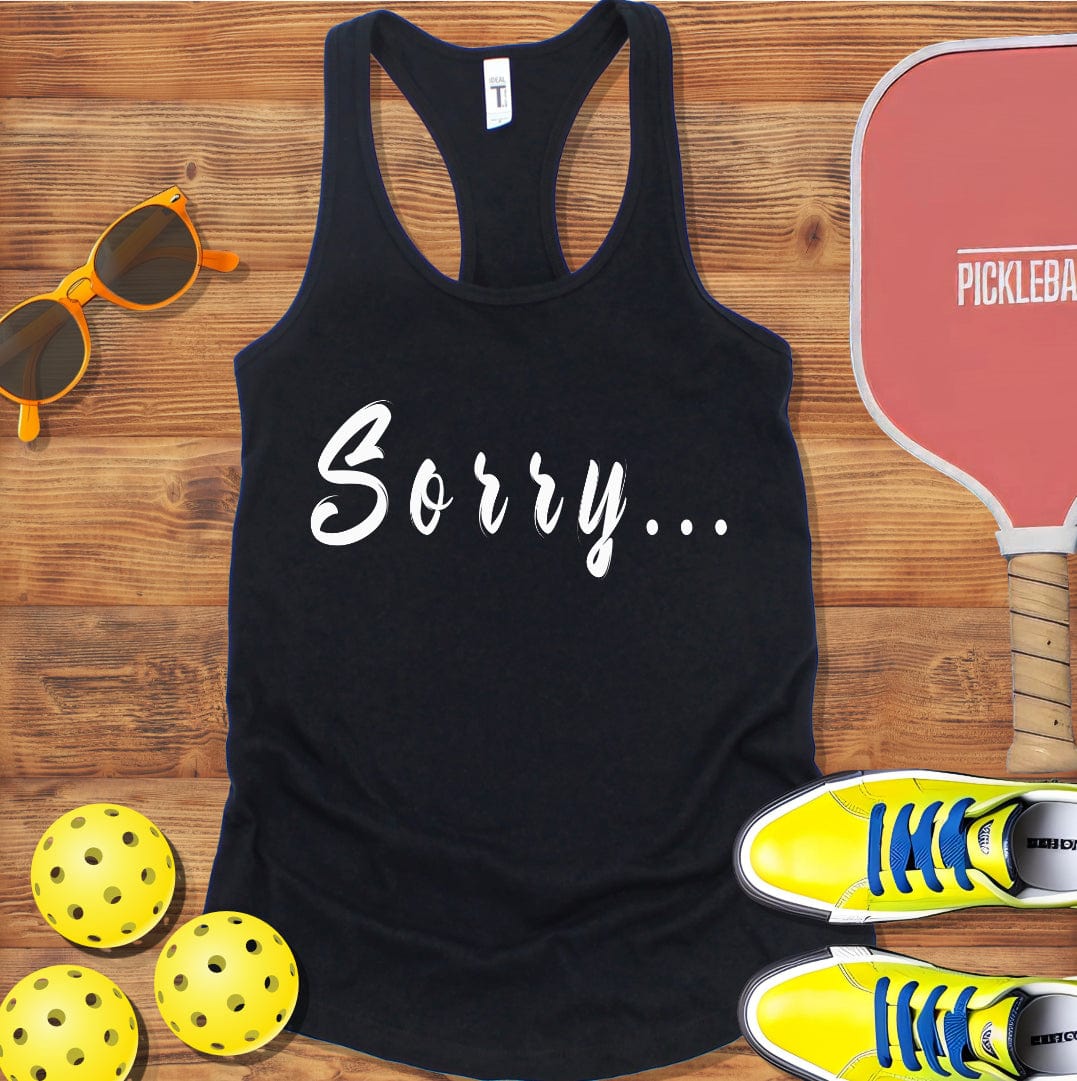 Cursive Sorry Pickleball Racerback Tank Top