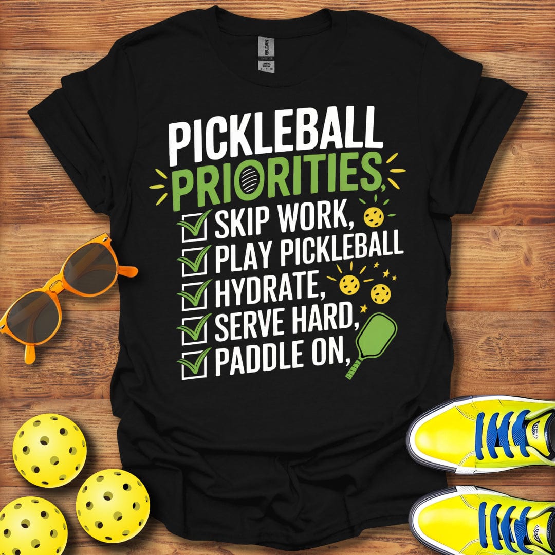 Pickleball Priorities Checkbox T-Shirt