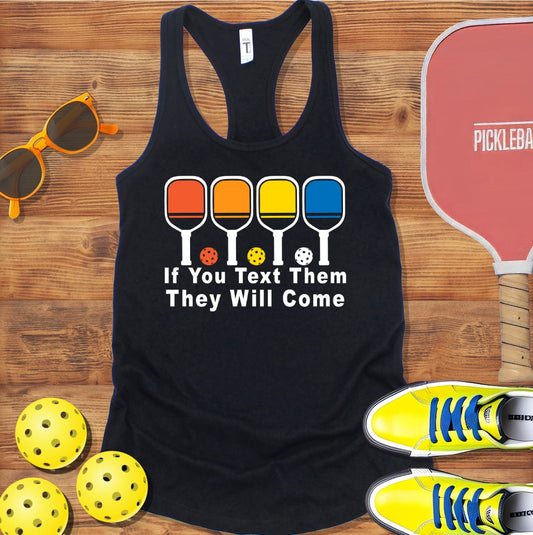 Text Them Pickleball Racerback Tank Top