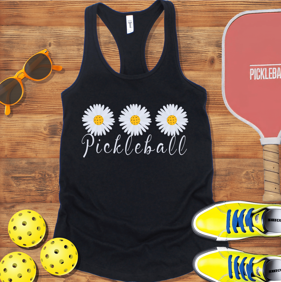 Pickleball  Daisy Three Racerback Tank Top