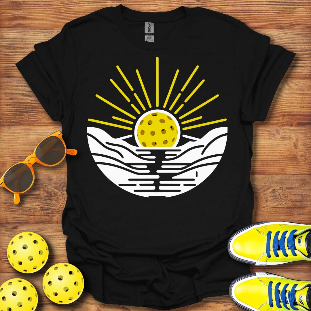 Pickleball Sunset Between Mountains T-Shirt