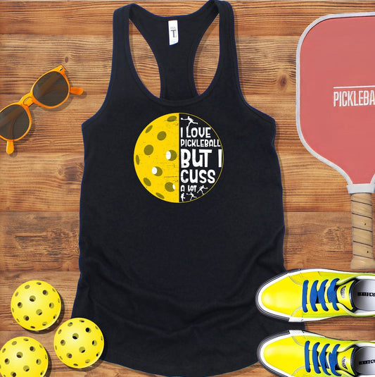 Pickleball and Cussing Racerback Tank Top