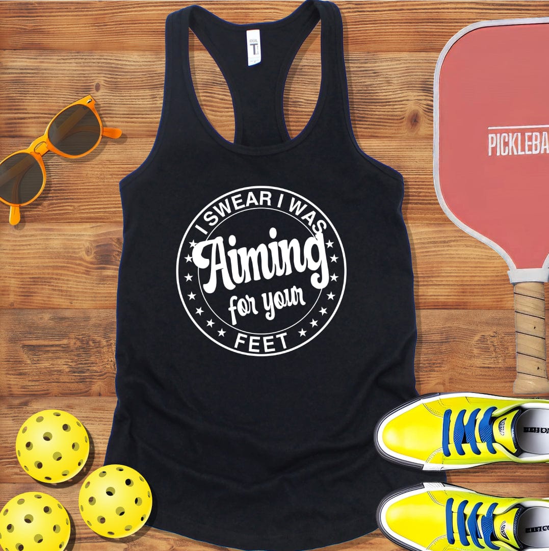 Aiming at Feet Pickleball Racerback Tank