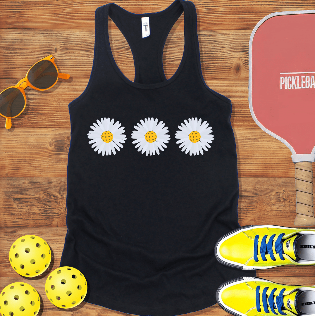 Triple Daisy Pickleball Racerback Tank Top