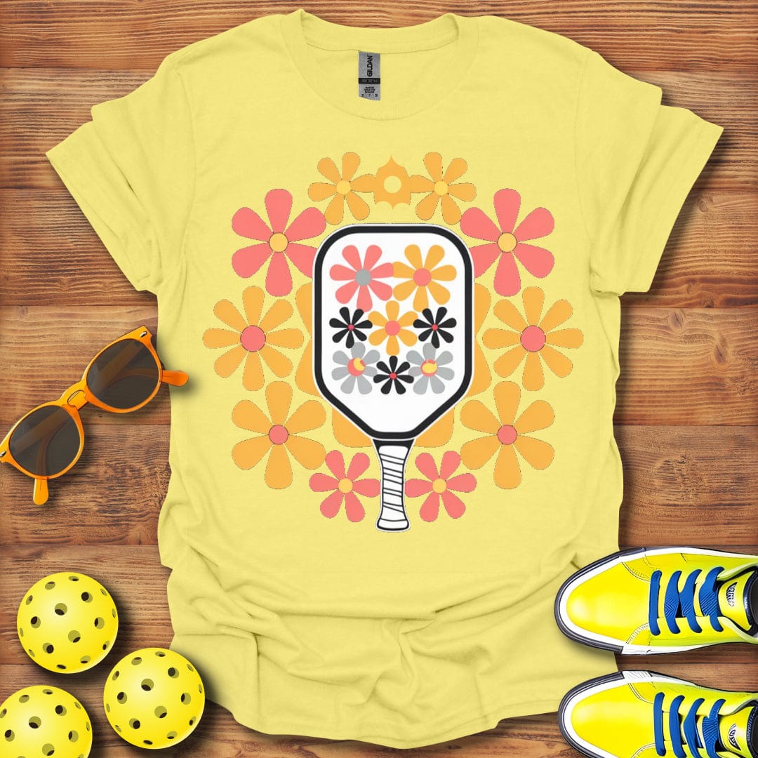 60's - 70's Flower Pickleball  T-Shirt