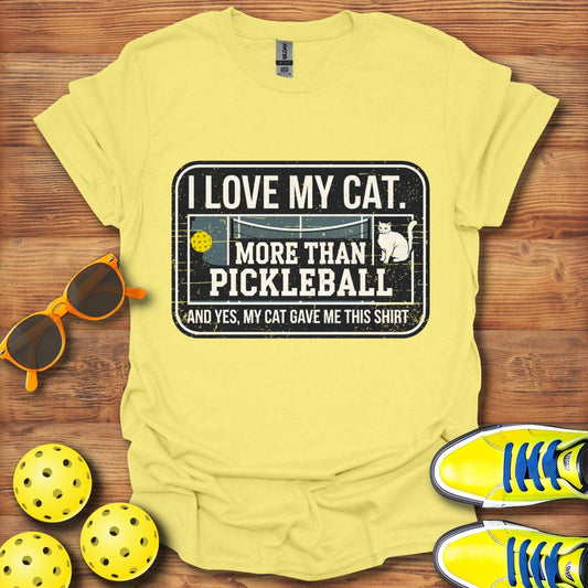 Distressed Cat Pickleball T-Shirt