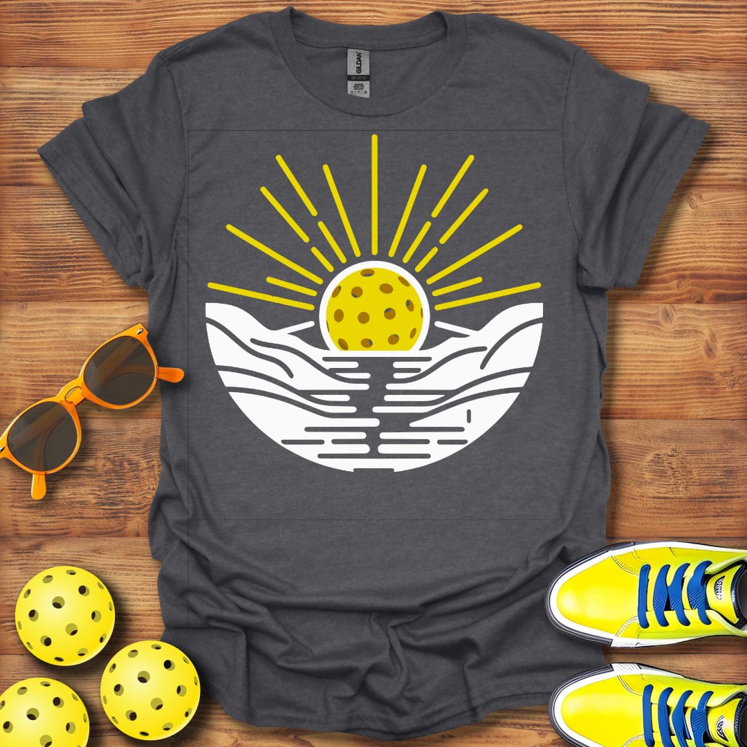 Pickleball Sunset Between Mountains T-Shirt