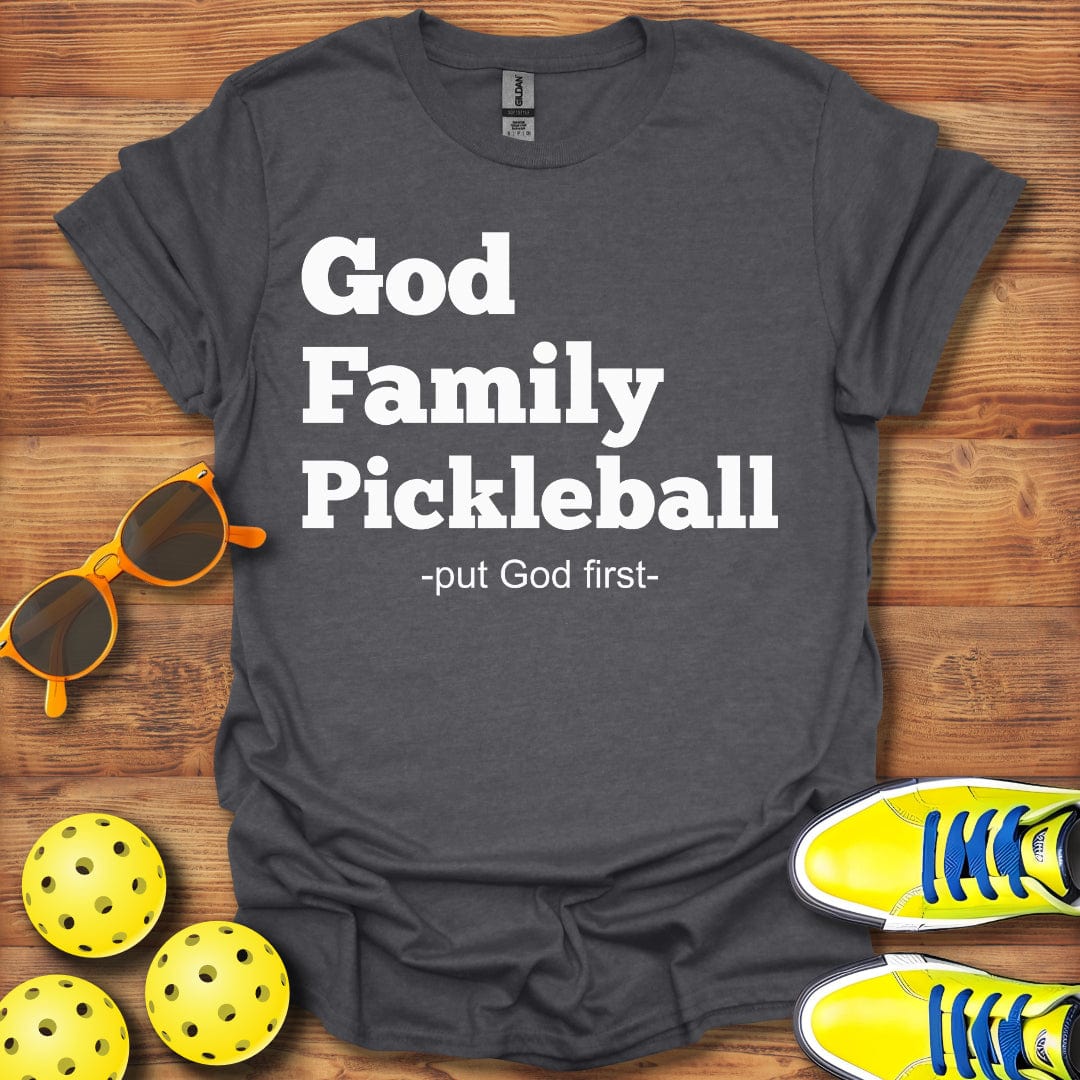 God Family Pickleball Put God First Unisex T-Shirt