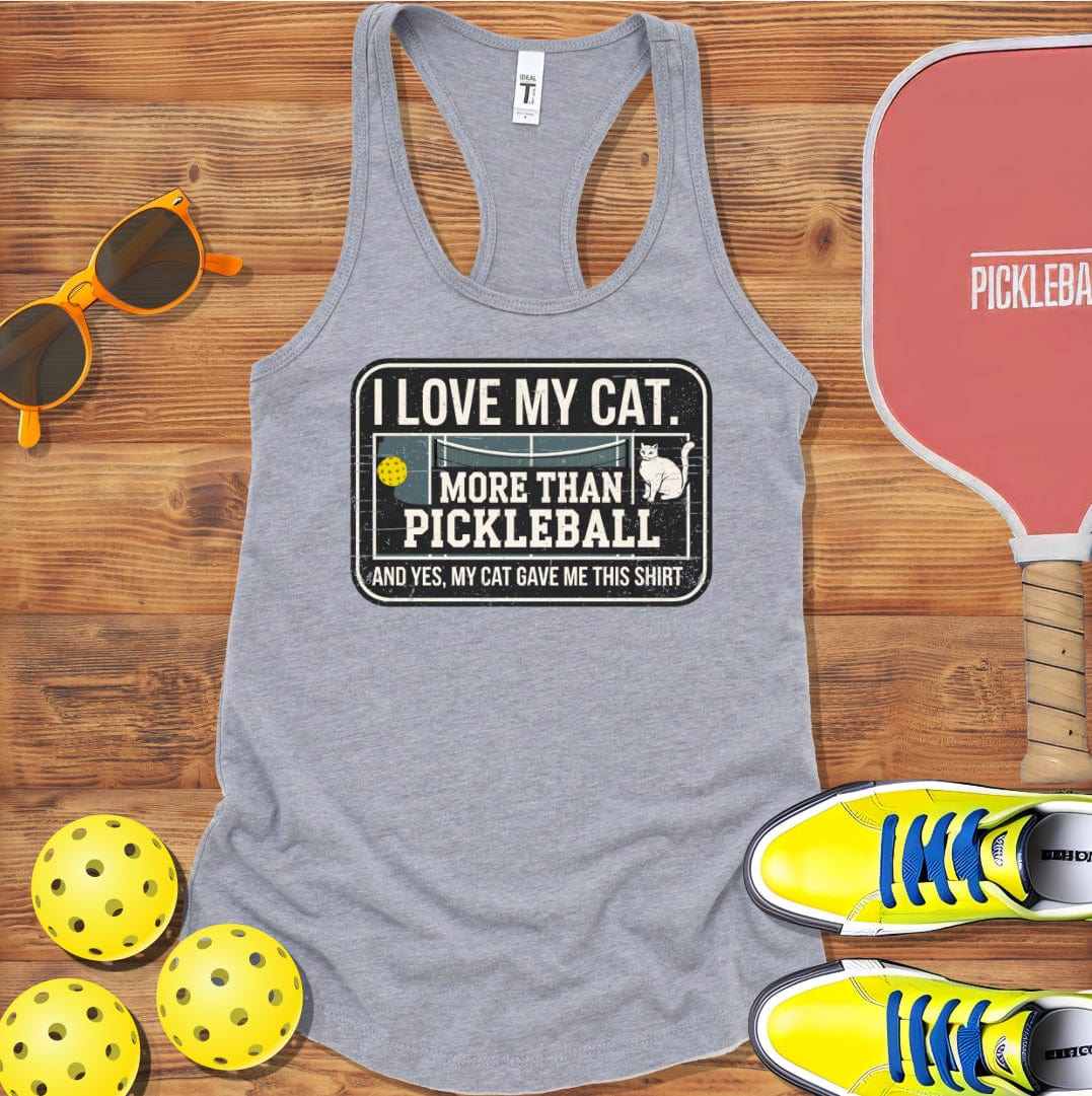 Cat Love Pickleball  Racerback Tank Top