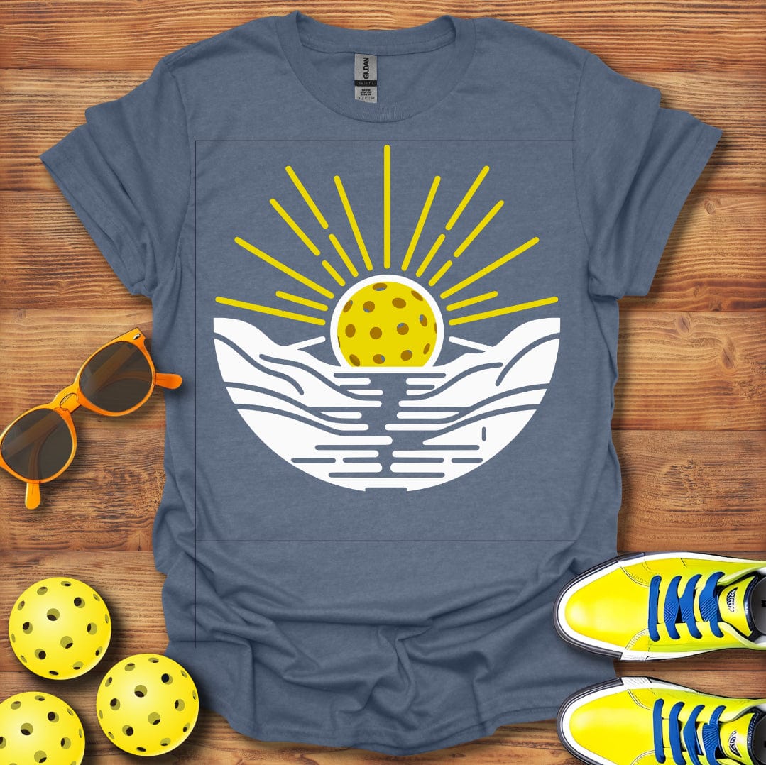 Pickleball Sunset Between Mountains T-Shirt