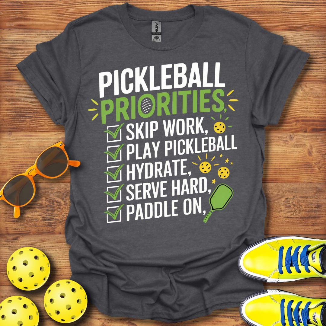 Pickleball Priorities Checkbox T-Shirt