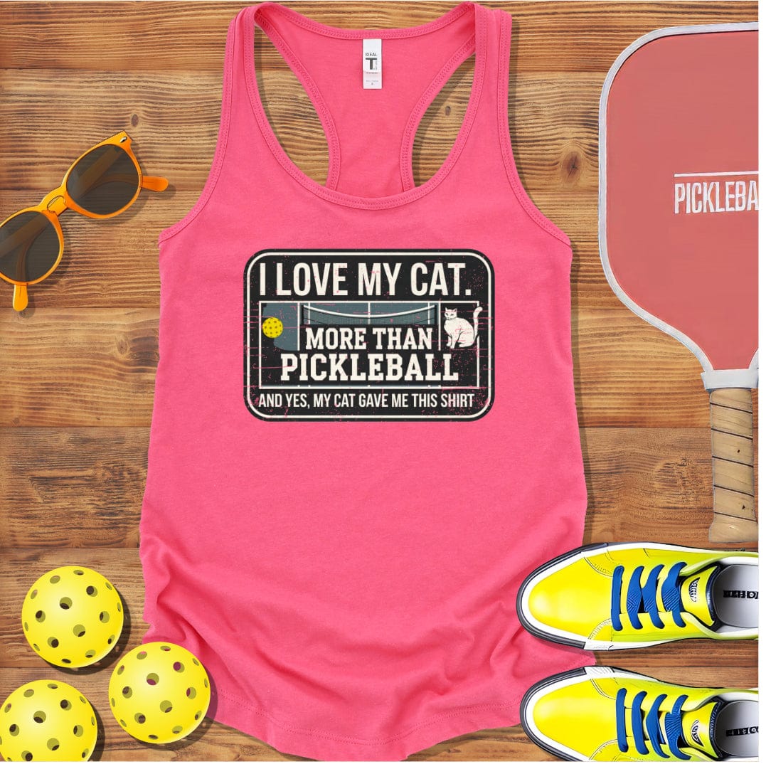 Cat Love Pickleball  Racerback Tank Top