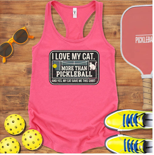 Cat Love Pickleball  Racerback Tank Top