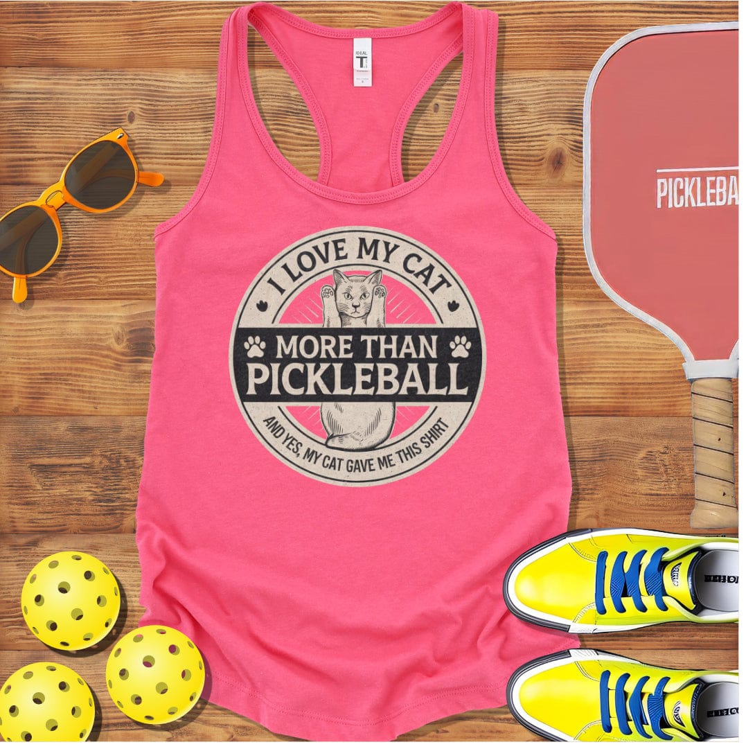 Love My Cat Pickleball Racerback Tank Top