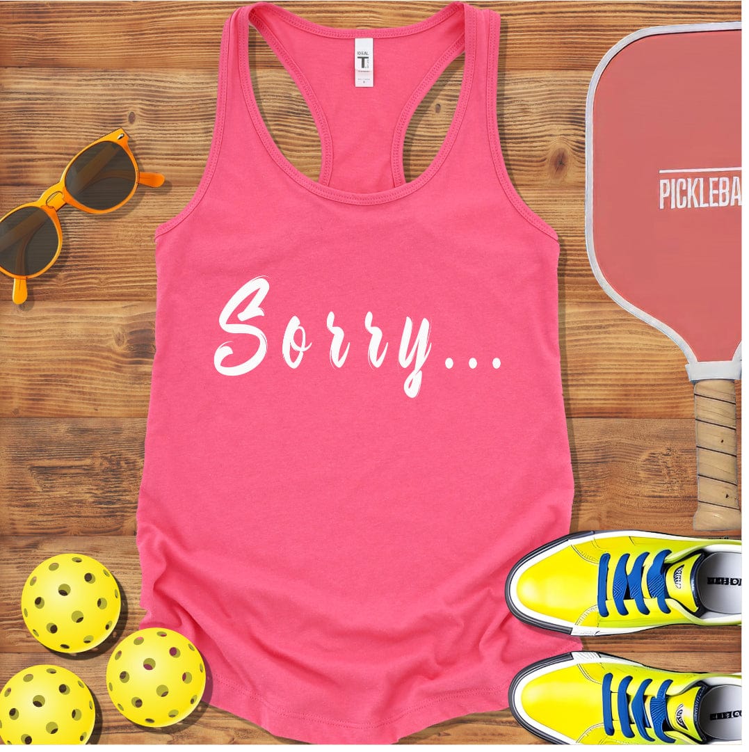 Cursive Sorry Pickleball Racerback Tank Top