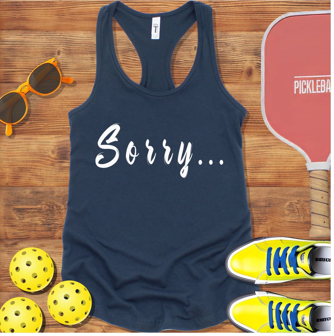 Cursive Sorry Pickleball Racerback Tank Top