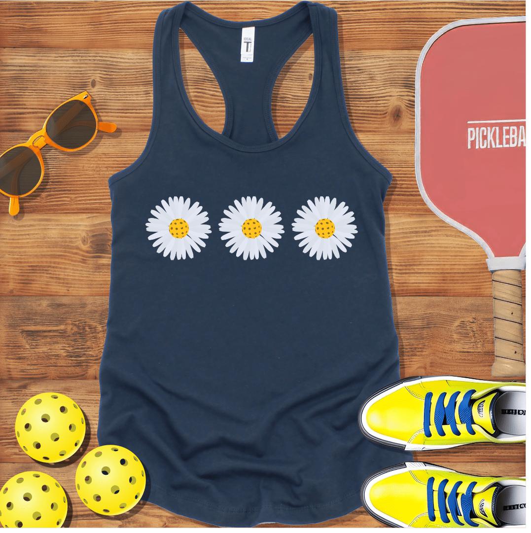 Triple Daisy Pickleball Racerback Tank Top