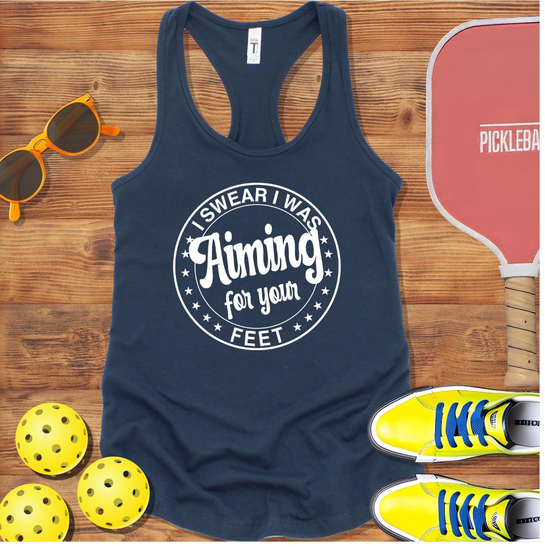 Aiming at Feet Pickleball Racerback Tank