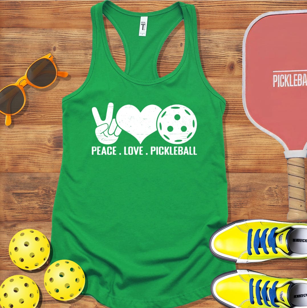 Peace, Love, Pickleball Racerback Tank Top