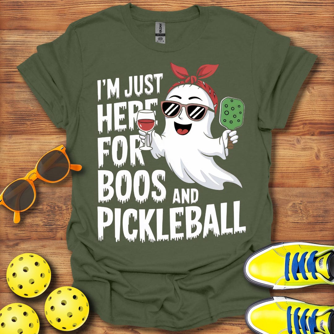 Pickleball Halloween  Boos Here Moon T-Shirt