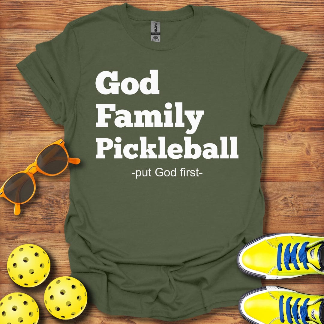 God Family Pickleball Put God First Unisex T-Shirt