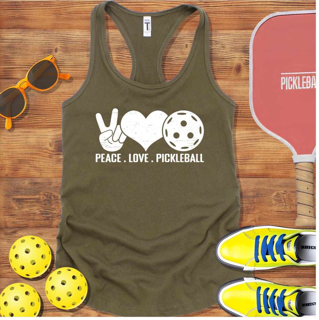 Peace, Love, Pickleball Racerback Tank Top