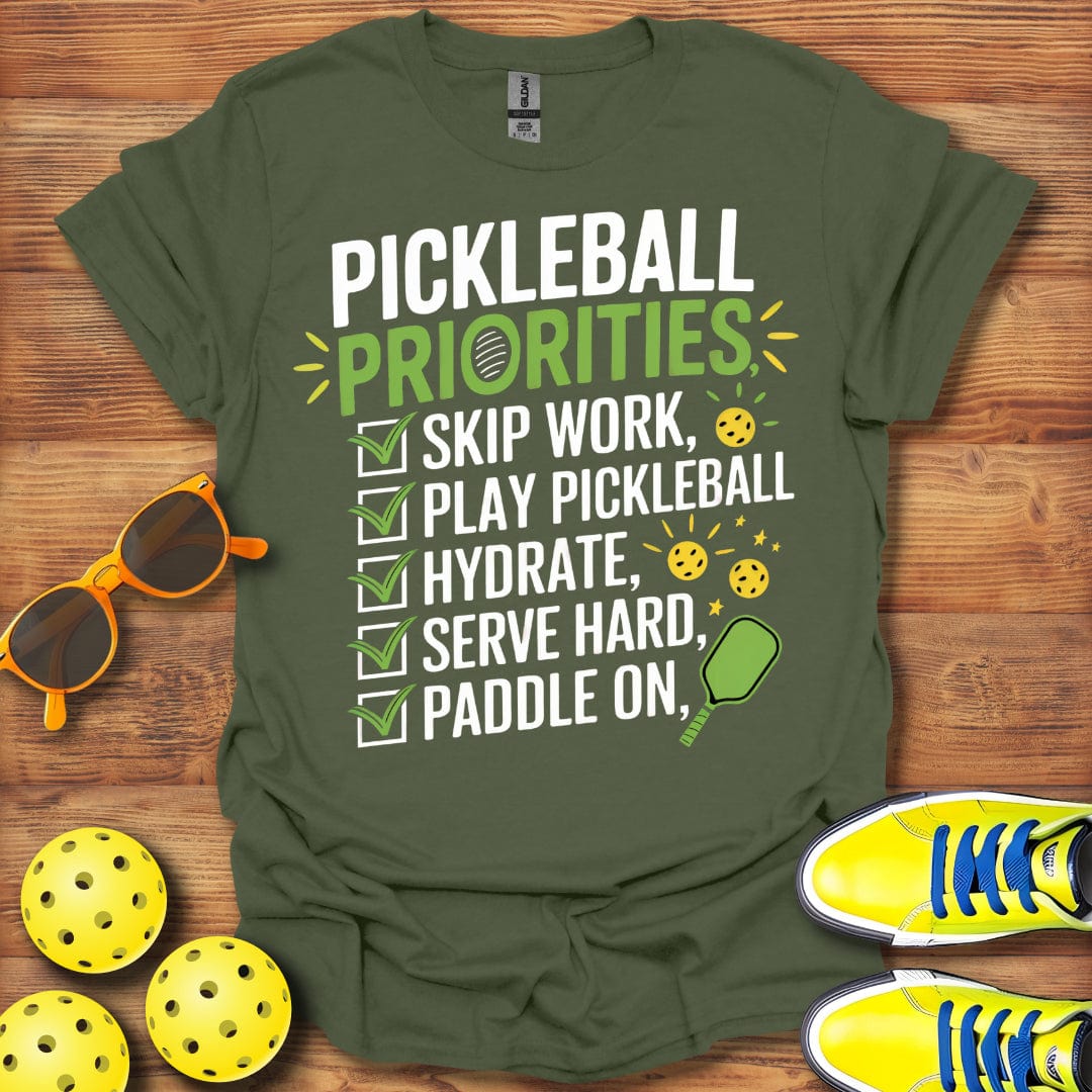 Pickleball Priorities Checkbox T-Shirt