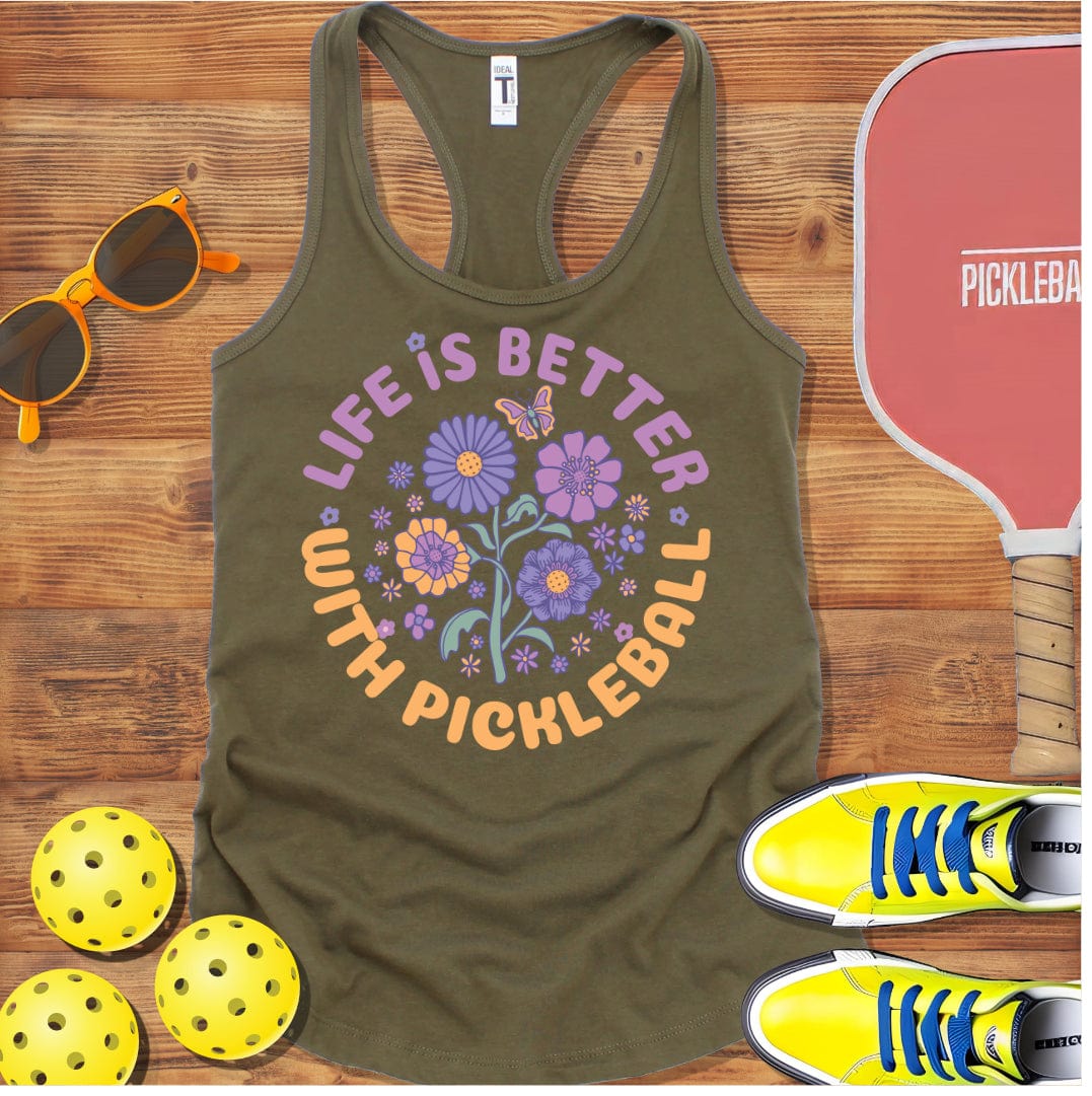 Life is Better Pickleball Racerback Tank Top