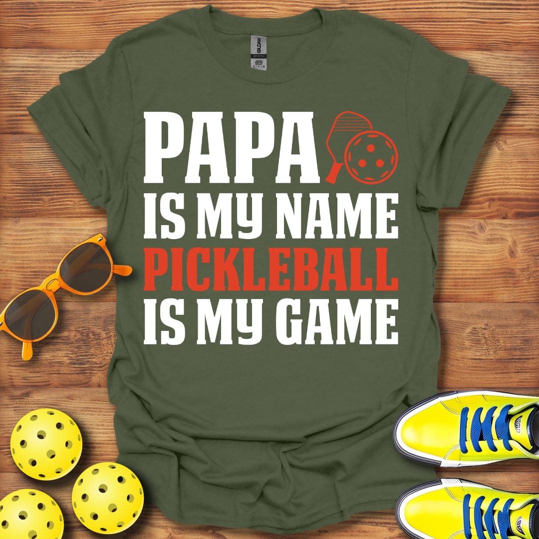 Papa Name Pickleball Game T-Shirt