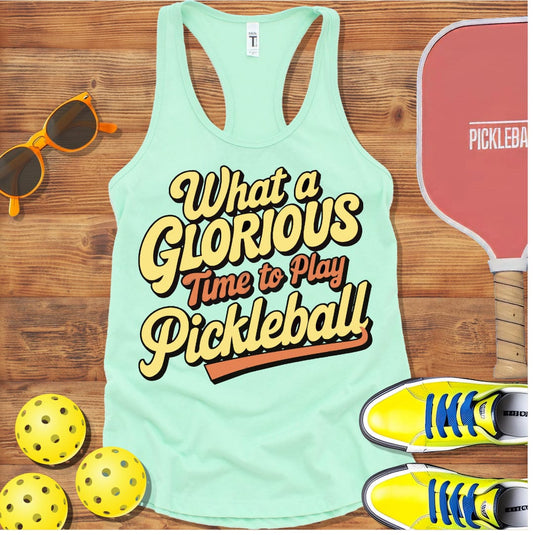 Pickleball Glorious Time Racerback Tank Top