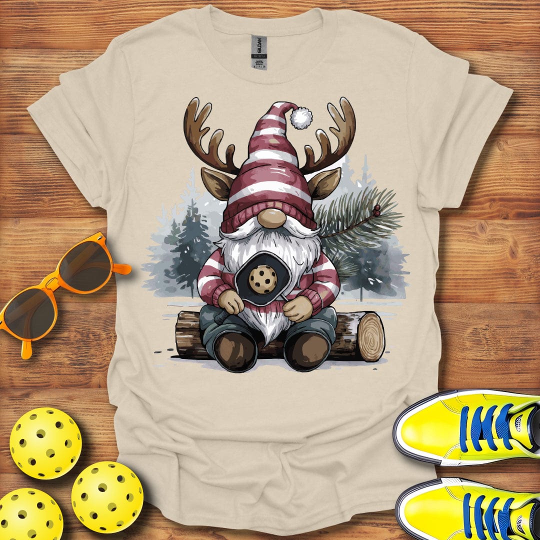 Reindeer Gnome On Log T-Shirt