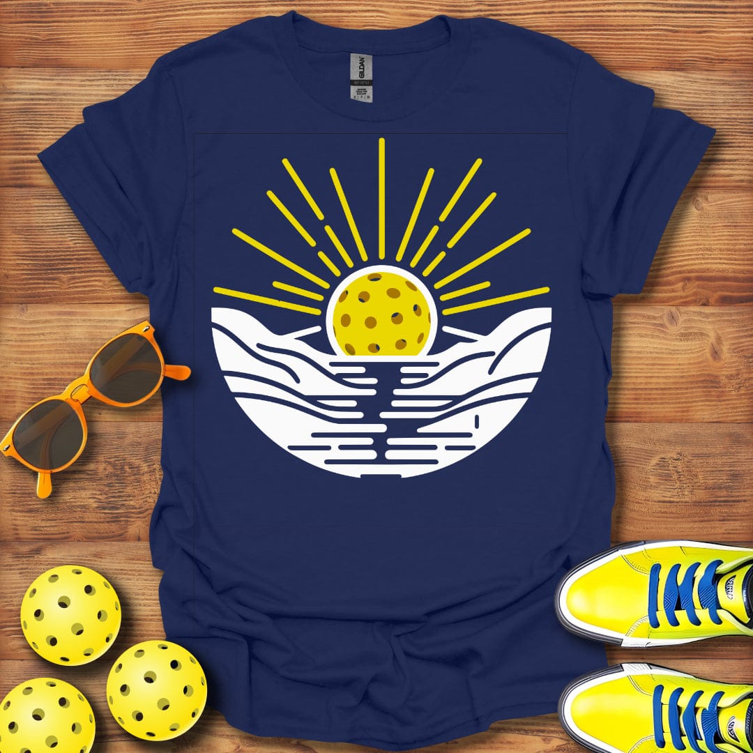 Pickleball Sunset Between Mountains T-Shirt