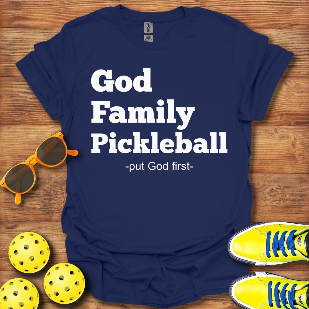 God Family Pickleball Put God First Unisex T-Shirt