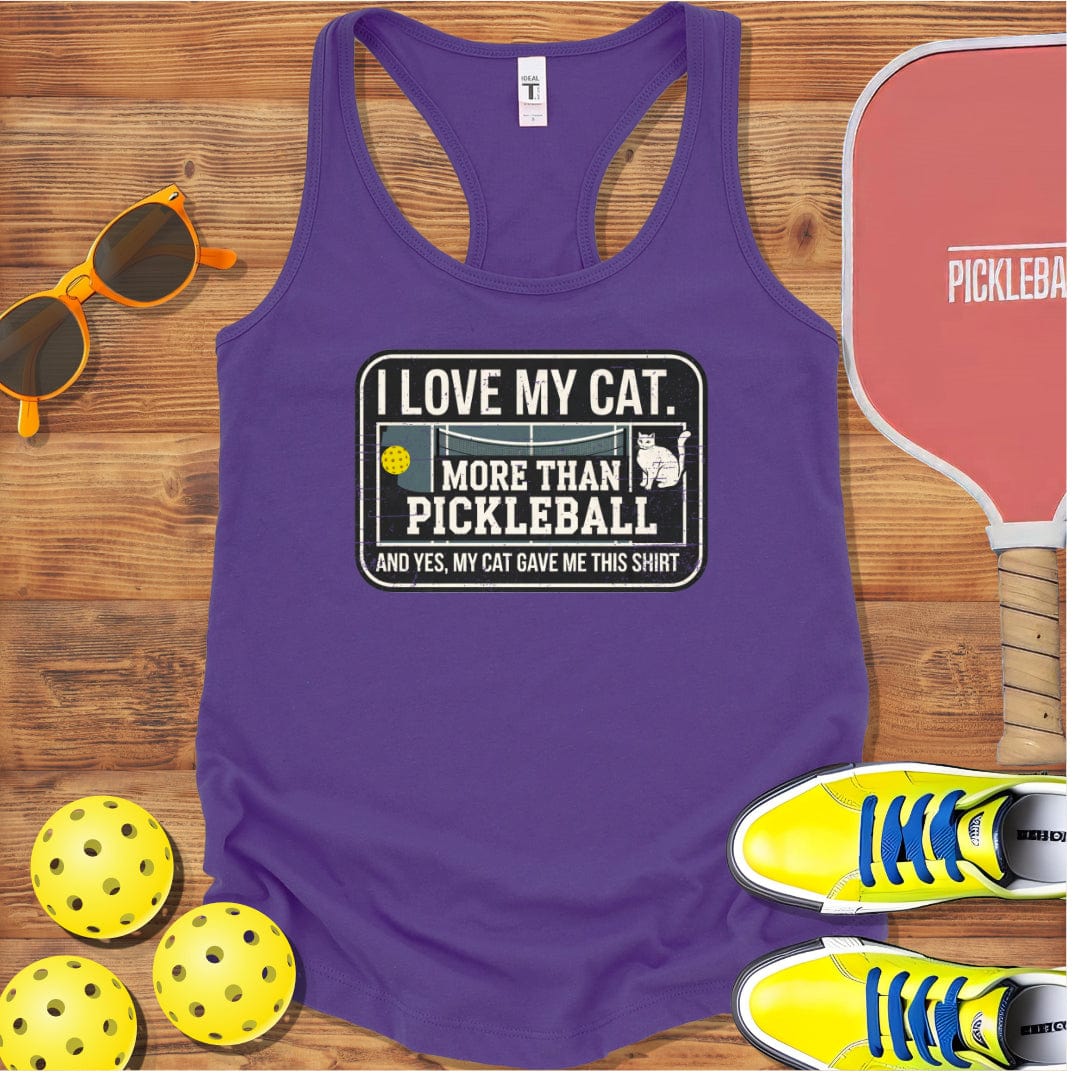 Cat Love Pickleball  Racerback Tank Top