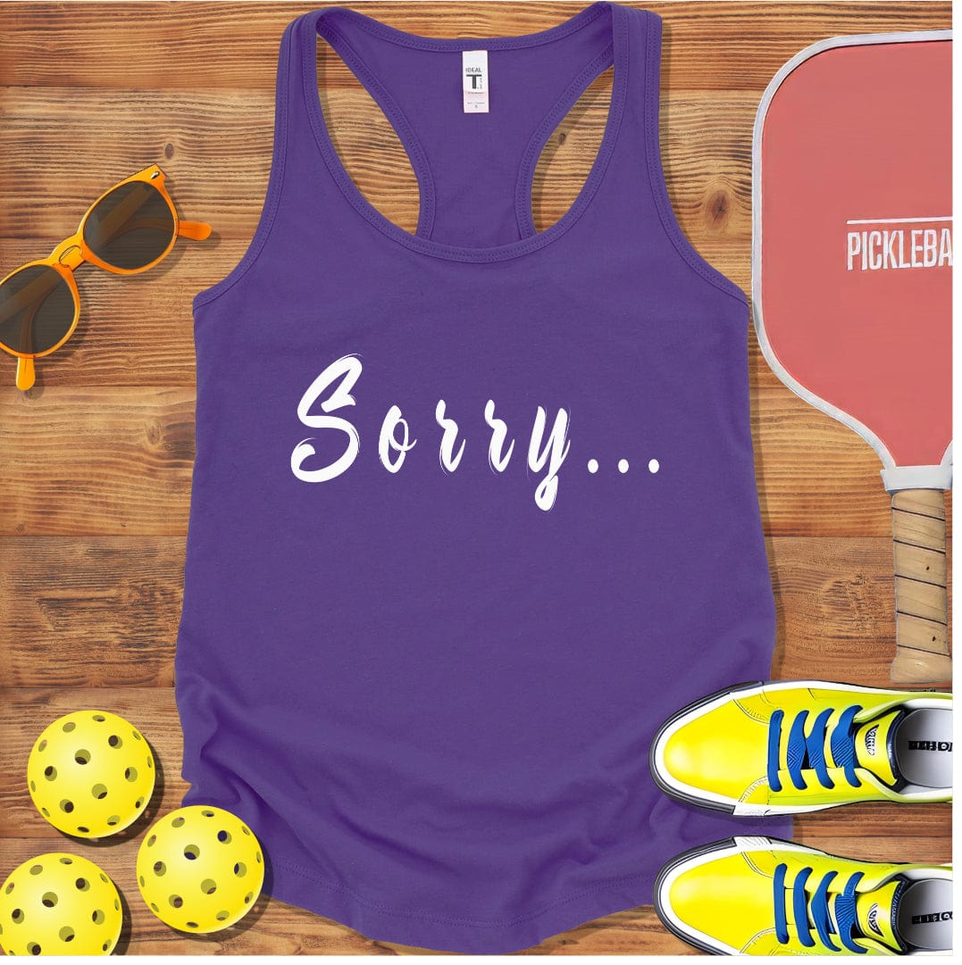 Cursive Sorry Pickleball Racerback Tank Top