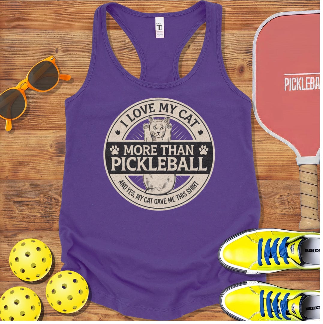 Love My Cat Pickleball Racerback Tank Top