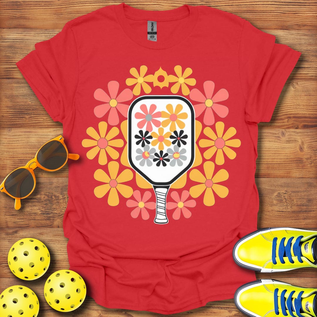 60's - 70's Flower Pickleball  T-Shirt