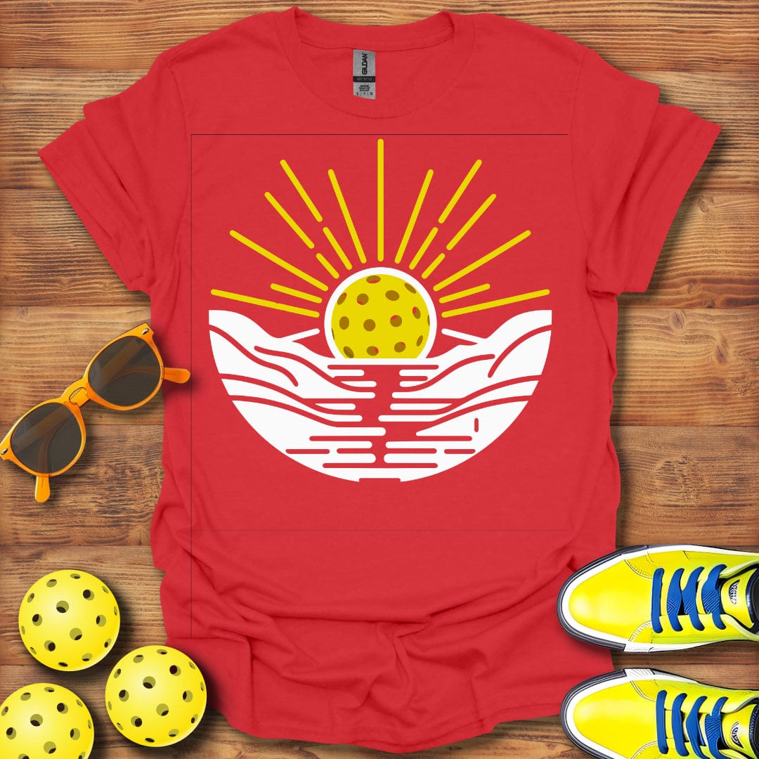 Pickleball Sunset Between Mountains T-Shirt