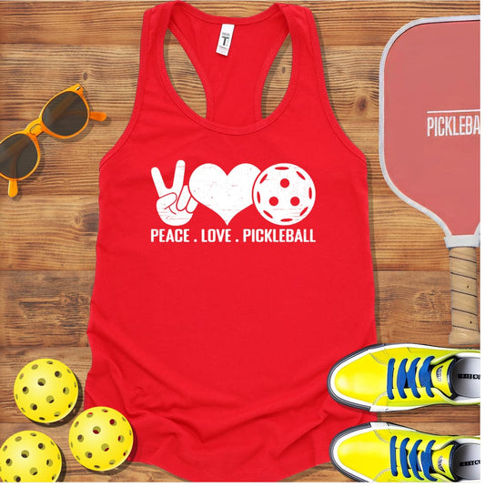 Peace, Love, Pickleball Racerback Tank Top