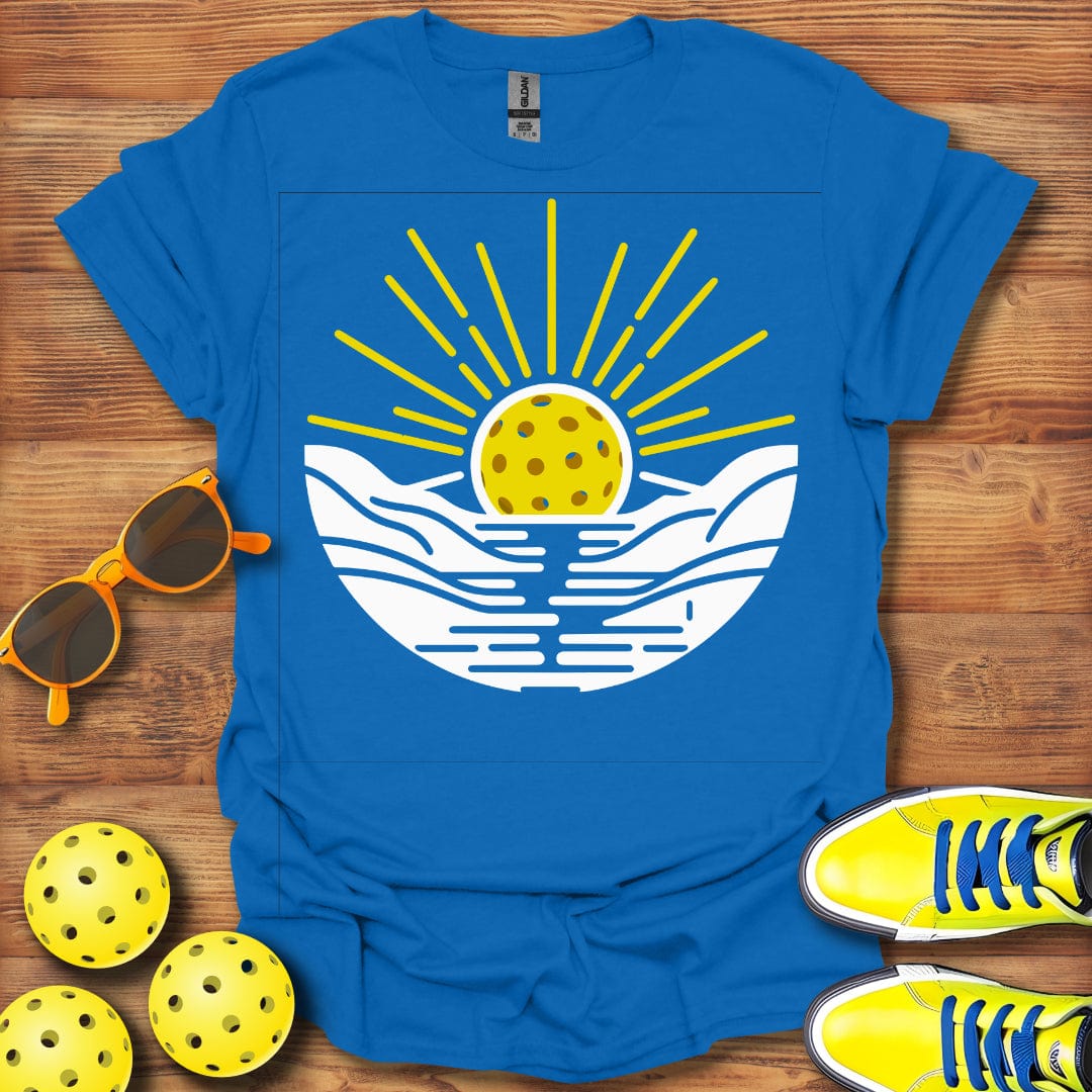 Pickleball Sunset Between Mountains T-Shirt