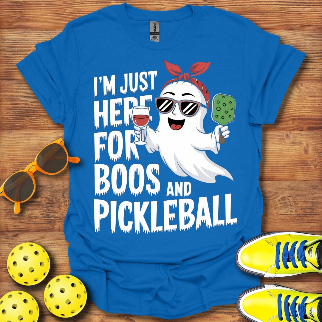 Pickleball Halloween  Boos Here Moon T-Shirt