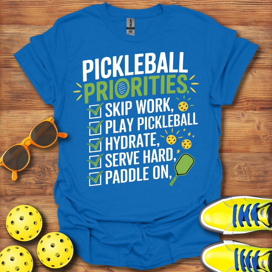 Pickleball Priorities Checkbox T-Shirt