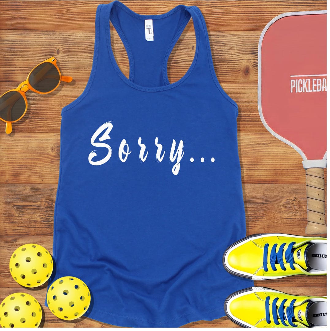 Cursive Sorry Pickleball Racerback Tank Top