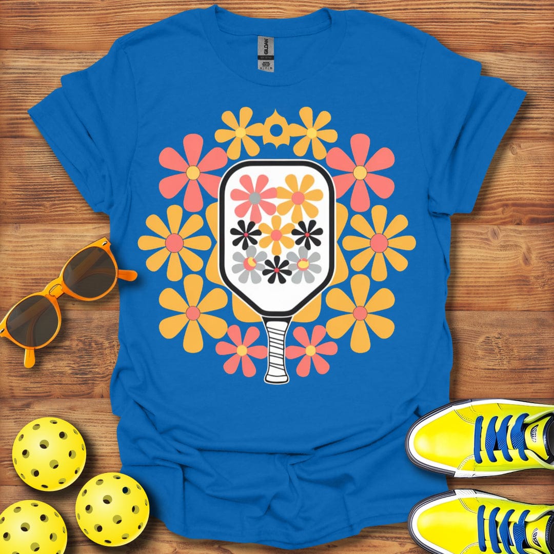 60's - 70's Flower Pickleball  T-Shirt