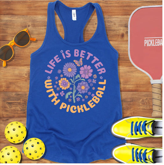 Life is Better Pickleball Racerback Tank Top