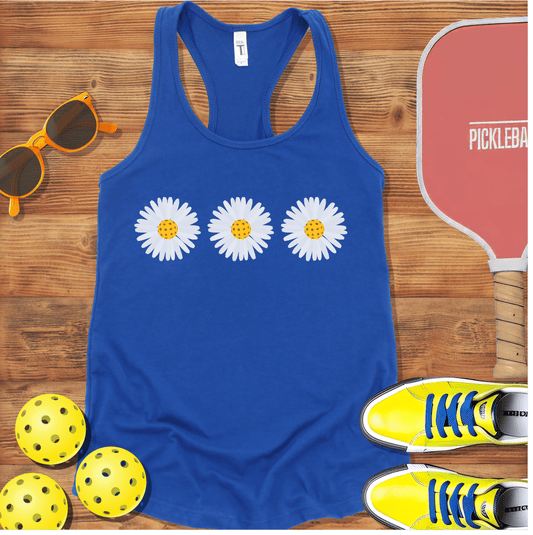 Triple Daisy Pickleball Racerback Tank Top