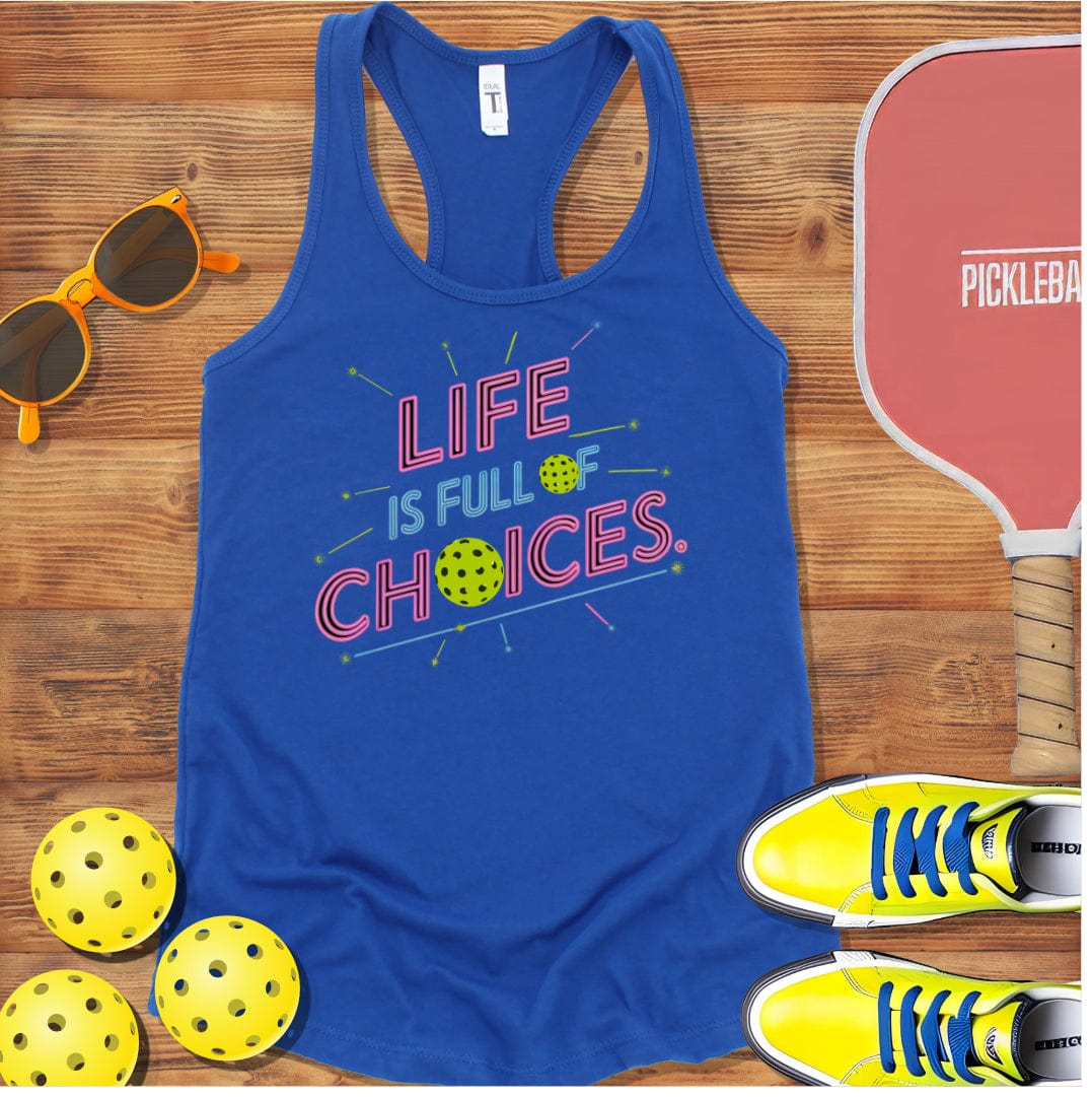 Pickleball  Neon Choices Racerback Tank Top