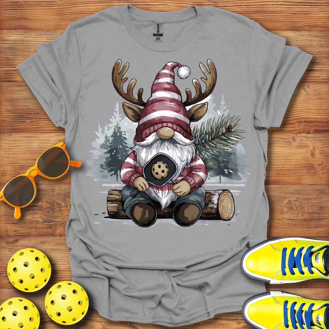 Reindeer Gnome On Log T-Shirt